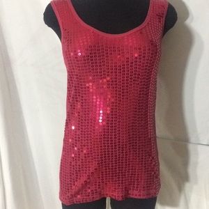 Pink sequins tank top